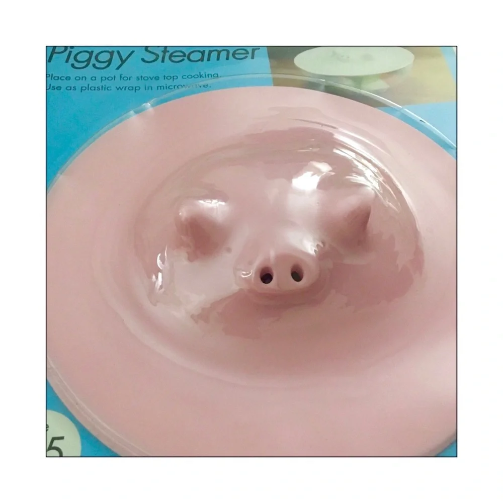 New Marna Piggy Silicon Pot Steamer Lid in Pink